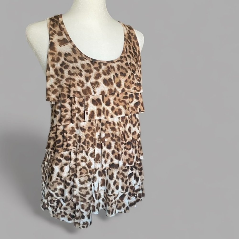 BodyC Tiered Animal Print Top